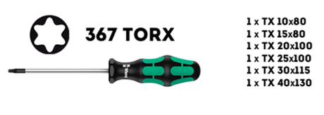 Набор 6 предметов ОТВЕРТКИ Kraftform Plus 367/6 TORX 028062 WERA WE-028062