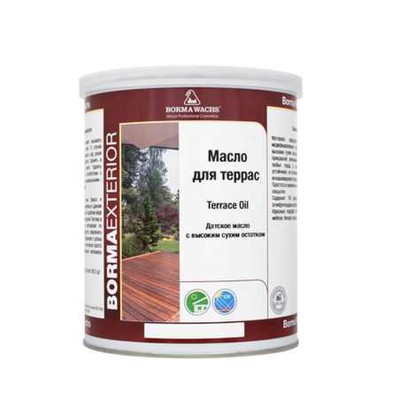 Новинка! Масло датское Borma TERRACE OIL 1 л Тик, для террас, для наружных работ 4971IL-LS173