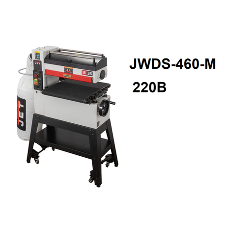 Новинка 2025! Барабанный шлифовальный станок JET JWDS-460-M 1,8 кВт 230 В, Ширина шлиф. ленты 76 мм, толщина заготовки 3-115 мм, Ширина области шлифования в 2 прохода 457 (914) мм JR009