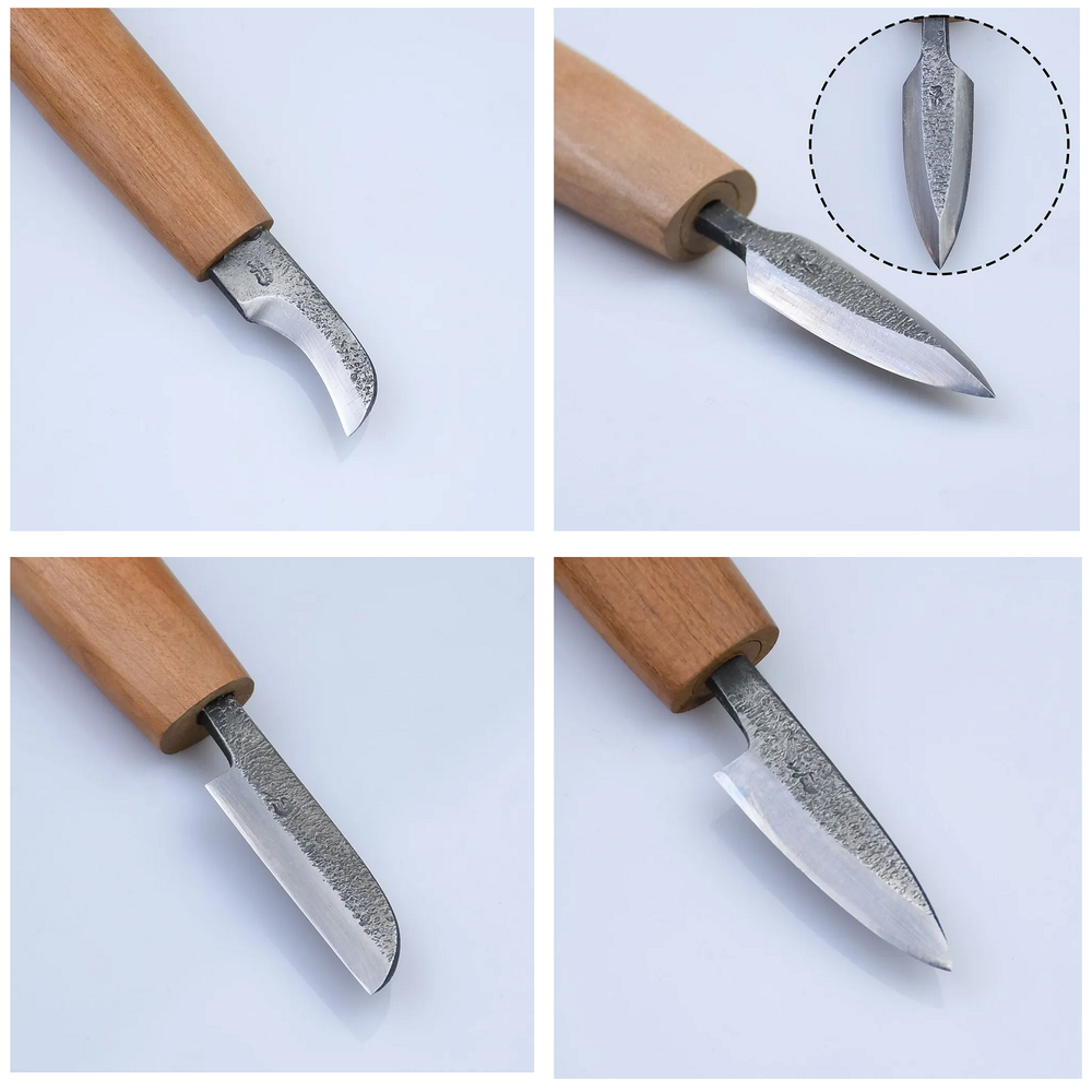 Набор японских резцов 5 шт Akira El-5 для резьбы мелких деталей и геометрической резьбы в деревянной коробке Miki Tool MT El-5 М00013142