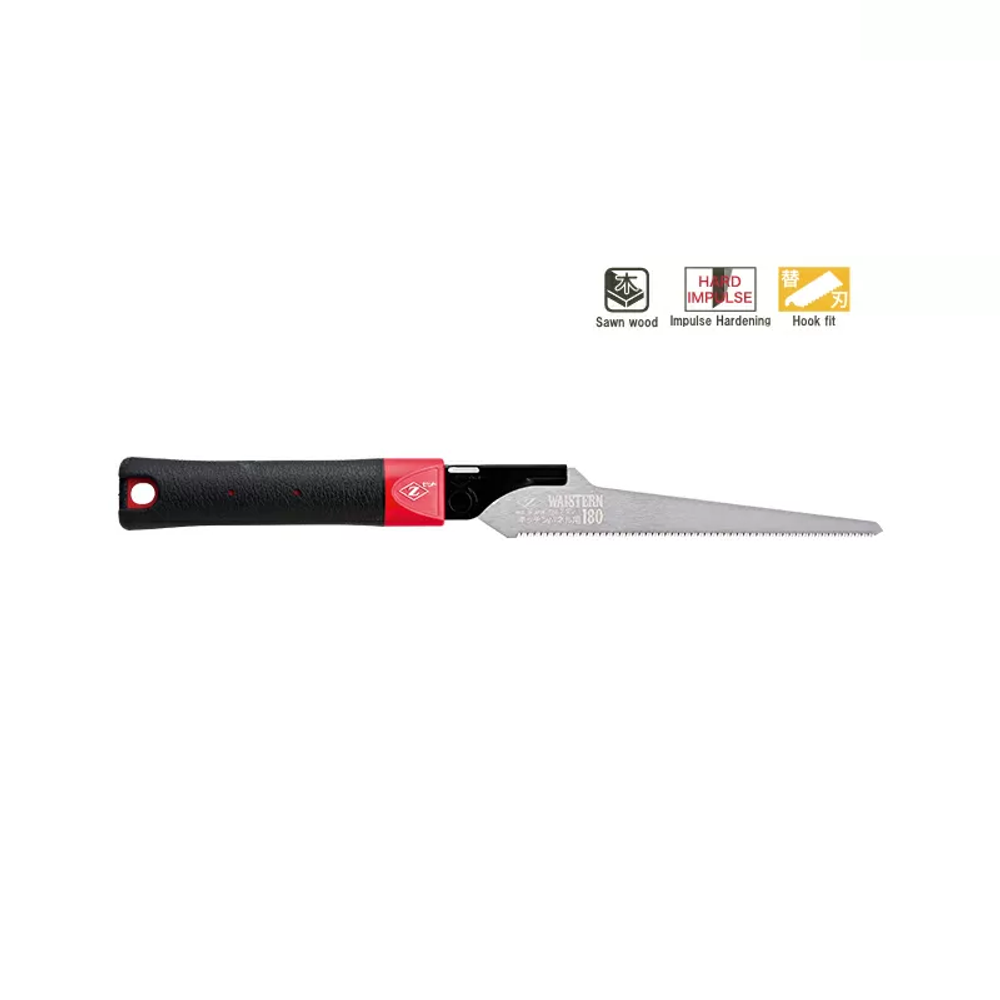 Новинка! Пила японская WAISTERN / Ножовка ZetSaw Kitchen Wall Panel Saw 180 (172) мм 17TPI, толщина 0,6 мм, по пластику и гипсокартону, дереву диаметром менее 100 мм, эргономичная рукоятка Z.15214