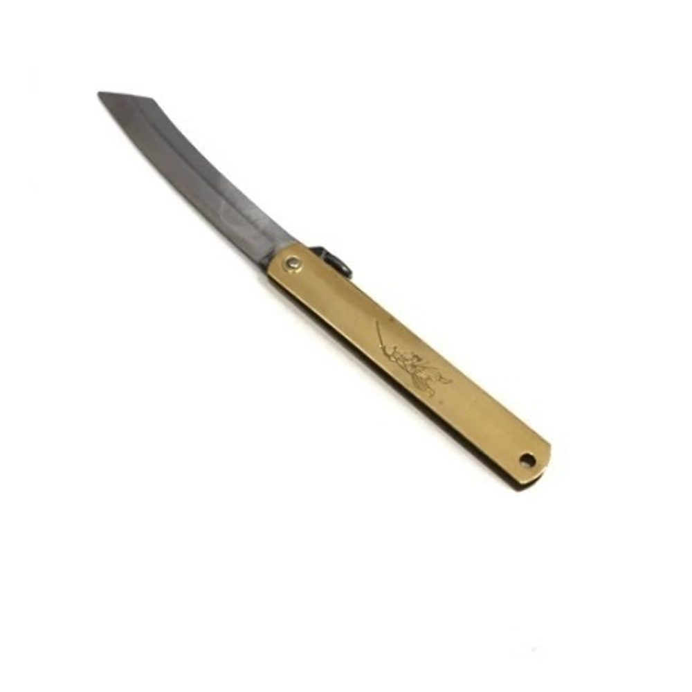 Новинка! Нож японский складной Higonokami Burasu 220 / 100 мм латунная рукоять Miki Tool М00010277