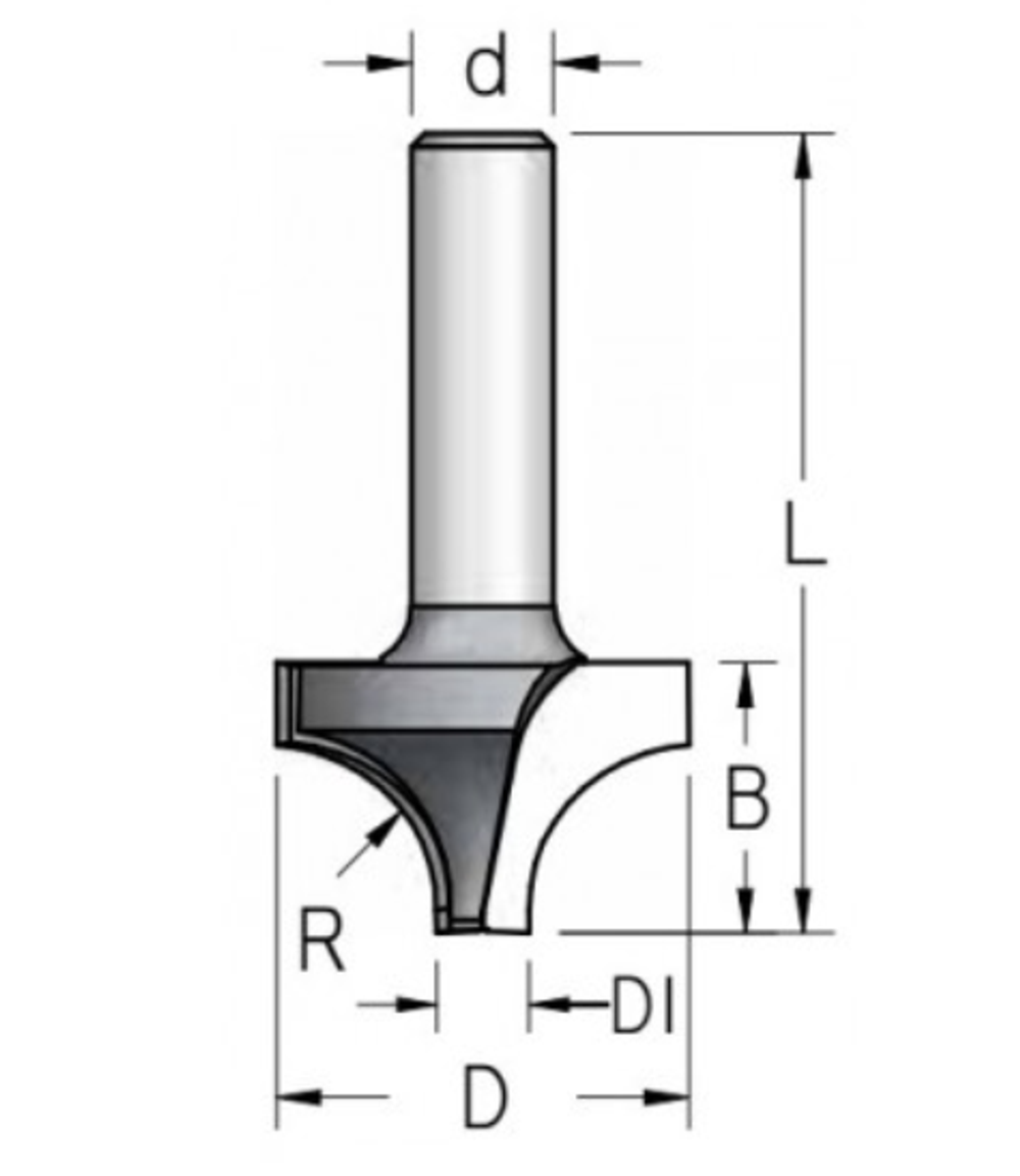 Фреза радиусная врезная R 6,3 D 19 B 13 хвостовик 12 WPW RV06002