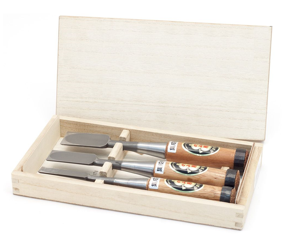 ХИТ! Комплект Стамески японские HSS (S1) 3 шт (15, 24, 30 мм) в боксе S1 Miki Tool М00012227