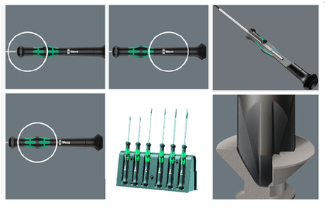 Новинка! Набор 6 предметов WERA Kraftform Micro ОТВЕРТКИ прецизионные + подставка PH 00 x 60 / 0 x 60, SL 0.30 x 1.8 для электроники, точных работ WE-118150