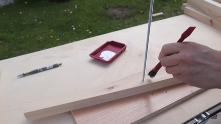 ХИТ! Набор для нанесения клея 4 предмета Лоток, кисть широкая, узкая, шпатель , скребок Woodwork GLU-004