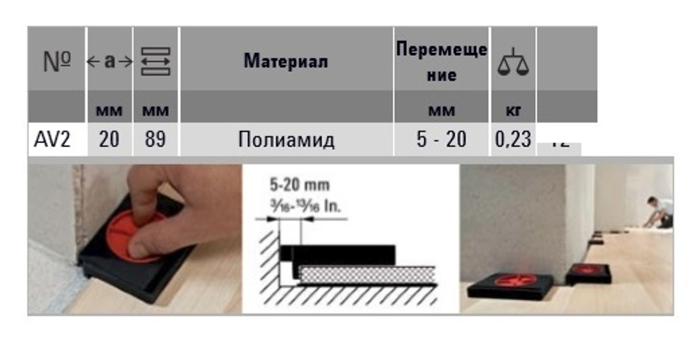 Новинка! Набор распорок 4 шт для укладывания паркета, ламината и плитки 20/89 BESSEY BE-AV2