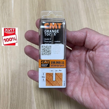 РАСПРОДАЖА ХИТ! Фреза спиральная монолитная 6 x 22 x 60 Z1 S6 RH CMT 198.060.11