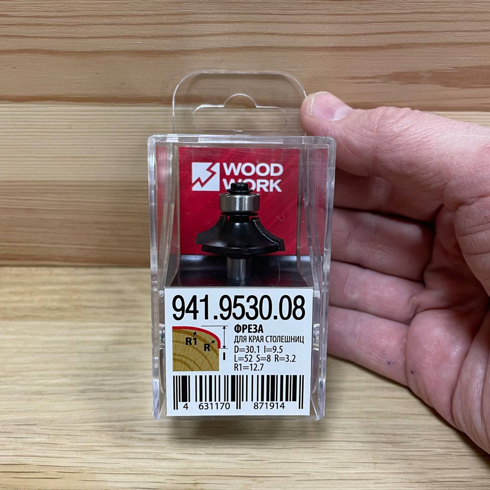 ХИТ! Фреза для края столешниц, плинтусов, наличников, перил D 30,1 I 9,5 L 52 S 8 мм Woodwork 941.9530.08