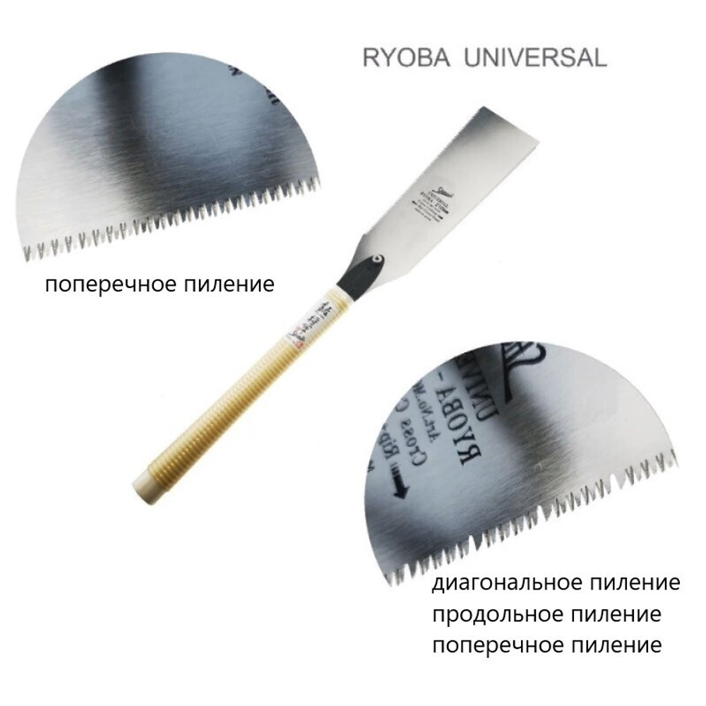 УСПЕЙТЕ КУПИТЬ ХИТ! Пила универсальная Shogun Ryoba Universal Rip / Cross / Slant 210 мм искусственный ротанг Miki Tool MC-2421H М00016314