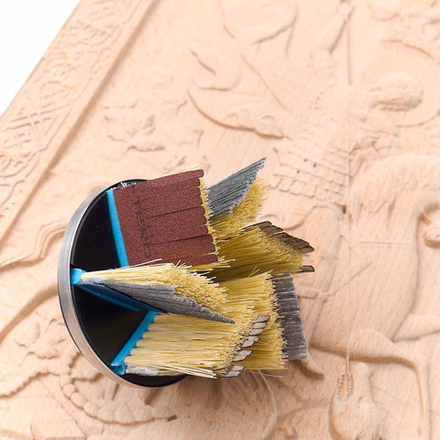 Набор для шлифовки 3D картины, массив DE-TERO. Переходная втулка T75H x 8, 24 щеток шлифовальных MB2 и MB2N 325413