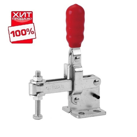 ХИТ! Зажим механический с вертикальной ручкой усилие 150 кг Woodwork GH-12002-B