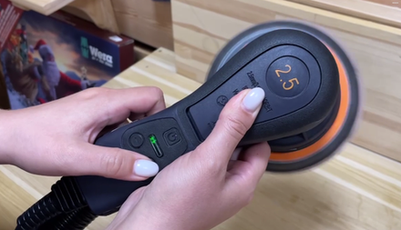 ХИТ! Электрическая эксцентриковая бесщеточная шлифмашинка ручная 220V / 50Hz 350W, 150 мм Ход 2,5 мм, магнитный тормоз MAXXT MOS350C-150-2.5