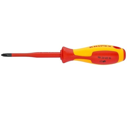 Отвертка VDE Phillips PH1 x 80 мм, с узким концом, длина 187 мм, диэлектрическая KNIPEX KN-982401SL
