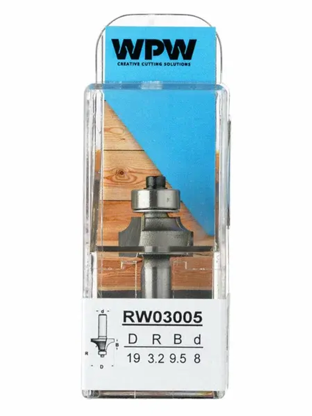 Фреза радиусная с подшипником полуштап WPW 19x9.5x48x8 R3.2 RW03005