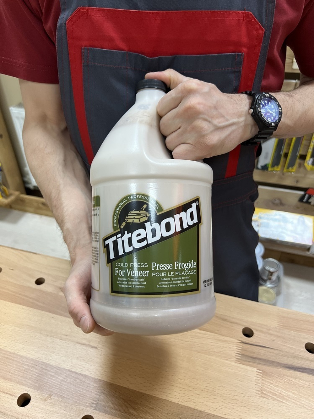 ХИТ! Высококачественный клей Titebond Cold Press for Veneer столярный (для приклеивания шпона к плоским поверхностям) 3,8 л TB5176