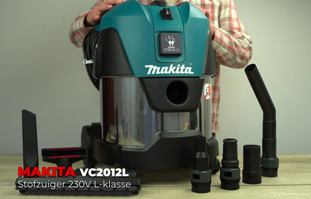 Новинка! Пылесос строительный Makita VC 2012L 1 кВт 20 л, L-класса, для сухой и влажной уборки. Может работать в паре с электроинструментом мощностью до 2600 Вт VC2012L