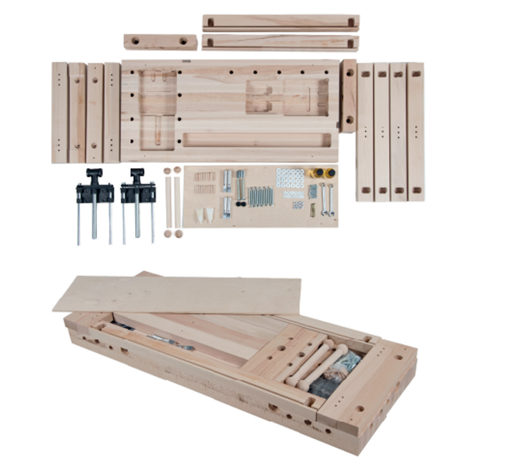 Новинка! Чешский верстак столярный деревянный 1490 х 650 х 850 мм столешница из массива бука 80 мм 2 тисков York 24 отверстий 20 мм под фиксаторы PINIE HeavyDuty1500D20