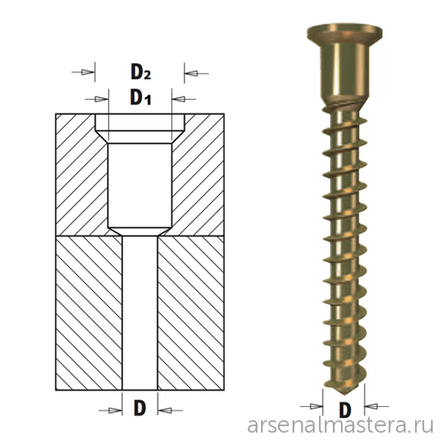 Сверло с зенкером под конфирмат (евровинт) SP 10,6 x 87 Z1 S 9 RH CMT 515.042.31