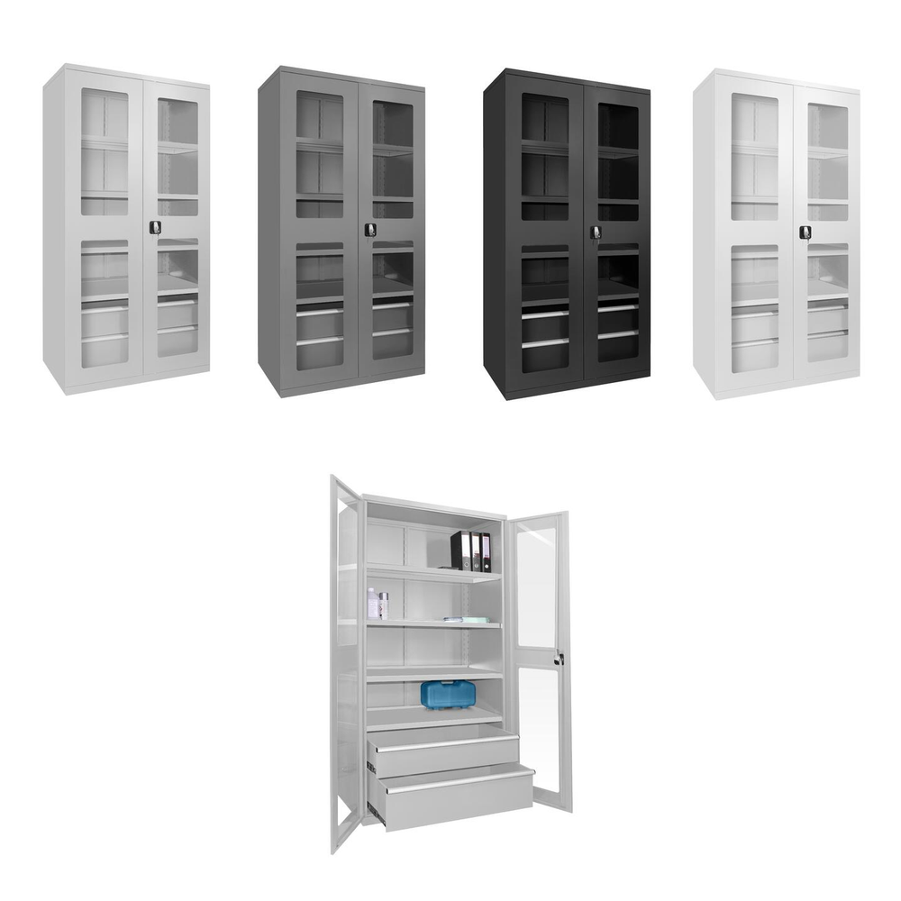 Новинка! Шкаф для документов Gresson 2000 х 1020 х 620 мм, 4 полки 1010х545х35 мм с шагом регулировки 50 мм и 2 ящика размер (внутренний) 925х525х100 мм / 925х525х220 мм с шагом регулировки 40 мм ШДП-2000