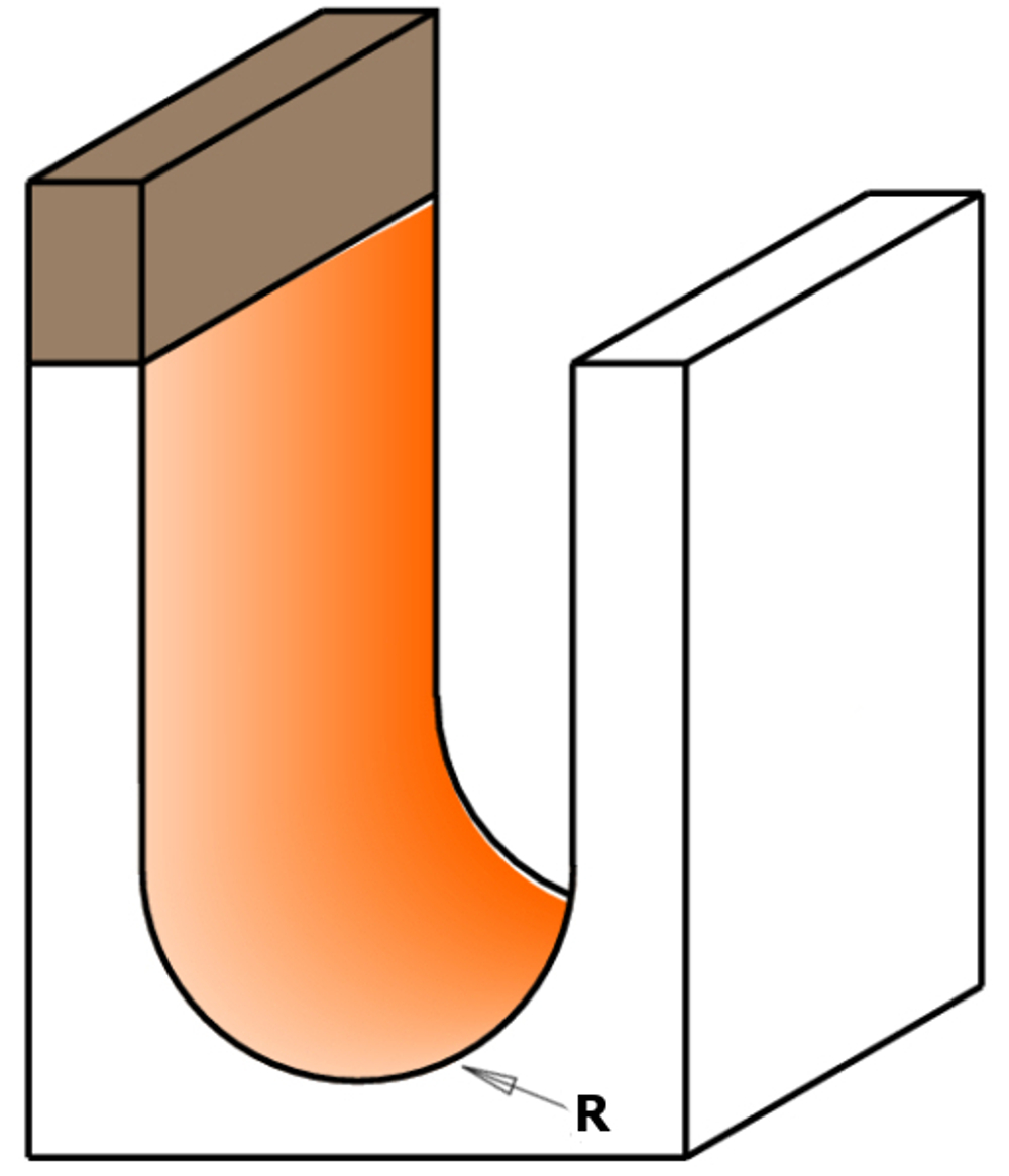 Фреза пазовая радиусная R=4,75 S=8 D= 9,5 x 6,4 CMT 914.095.11
