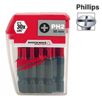ХИТ! Биты комплект 10 шт Milwaukee Shockwave Impact Duty PH2 x 50 мм  4932430855