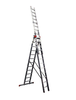 ХИТ! Лестница трехсекционная универсальная TRIBILO KRAUSE MONTO 3 м x 10 ступеней 129680