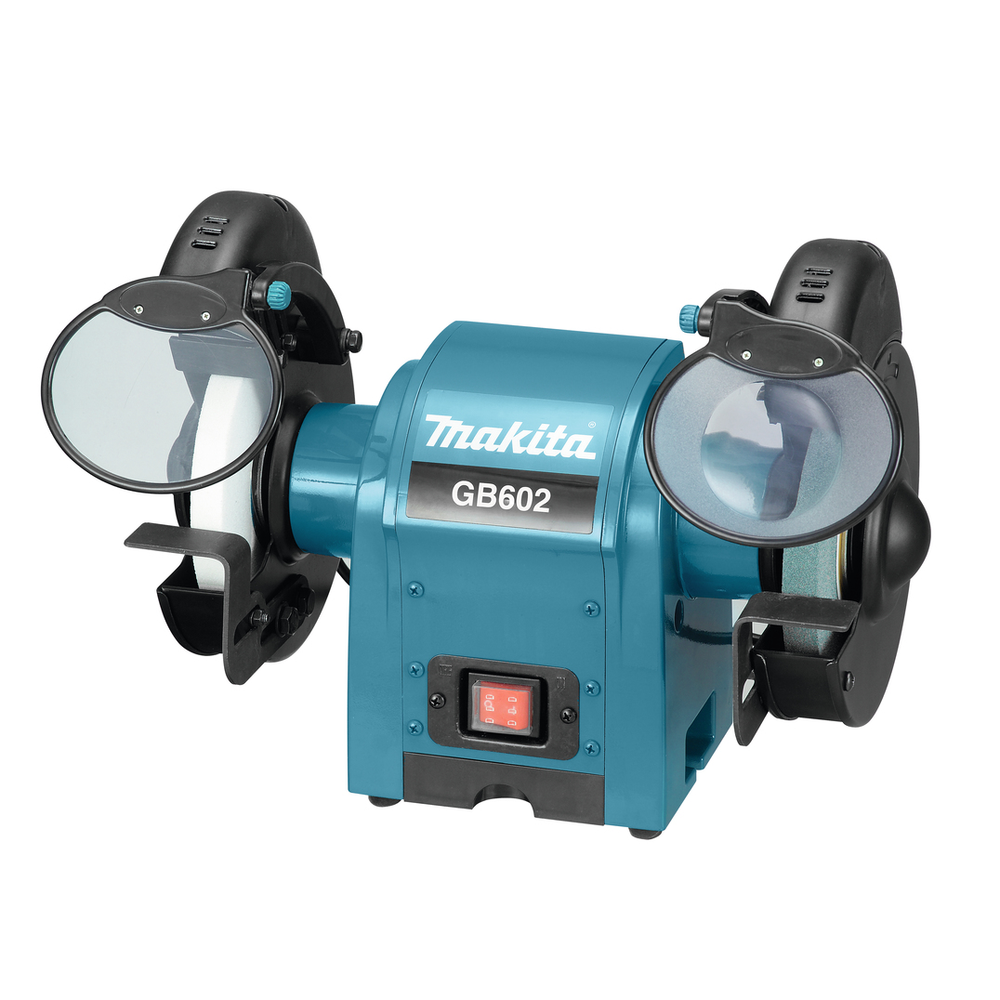 Новинка! Точильный станок настольный / Точило Makita GB 602 220В 0,25 кВт, Диск 150 мм, защитные стекла, подсветка, для зачистки, шлифовки и заточки деталей, инструмента GB602