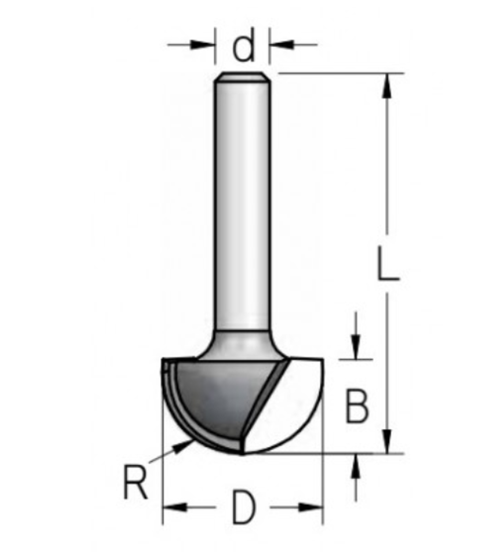 Фреза канавочная полукруглая WPW 12.7 x 9 x 41 x 8 R6.3 RB12005