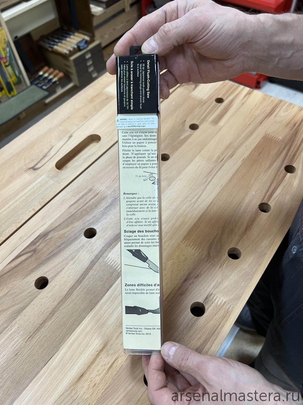 Пила Veritas Flush-Cutting Detail Saw супергибкая односторонняя для срезания пробок 05K34.10 М00006642