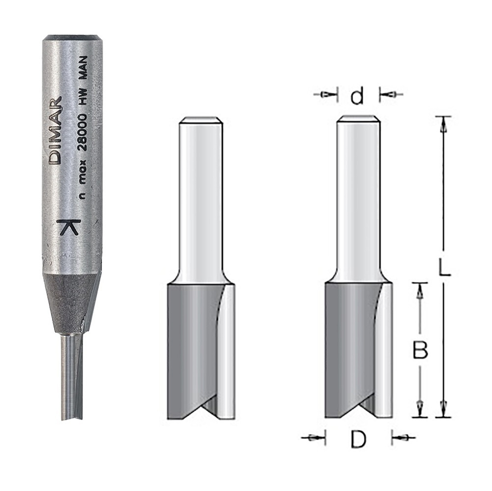 Фреза пазовая монолит D 5 x 16 L 56 Zsolid 2 хвостовик 8_S,1 070 085 Dimar 1070085