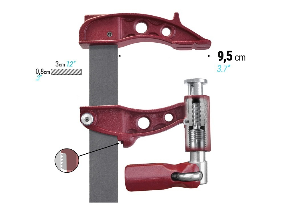 ХИТ! Струбцина Piher MAXIPRESS E 20 х 9,5 см 9000N усилие до 900 кг 59020 М00021146