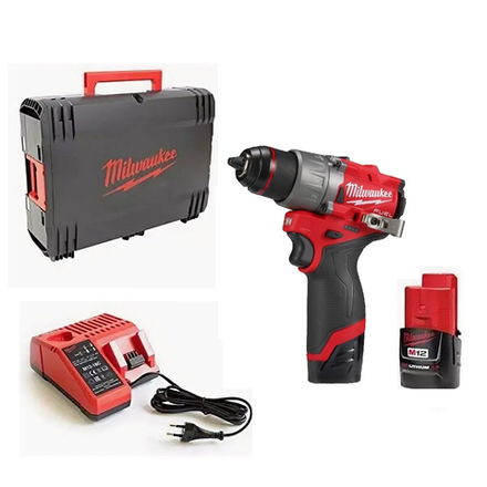 УДОБНЫЙ КОМПЛЕКТ ХИТ! В кейсе M12 FUEL FDD2-202X: Аккумуляторный шуруповерт FDD2-0 с 2 шт Аккумулятором В2 и Зарядным устройством C12 MILWAUKEE 4933479873