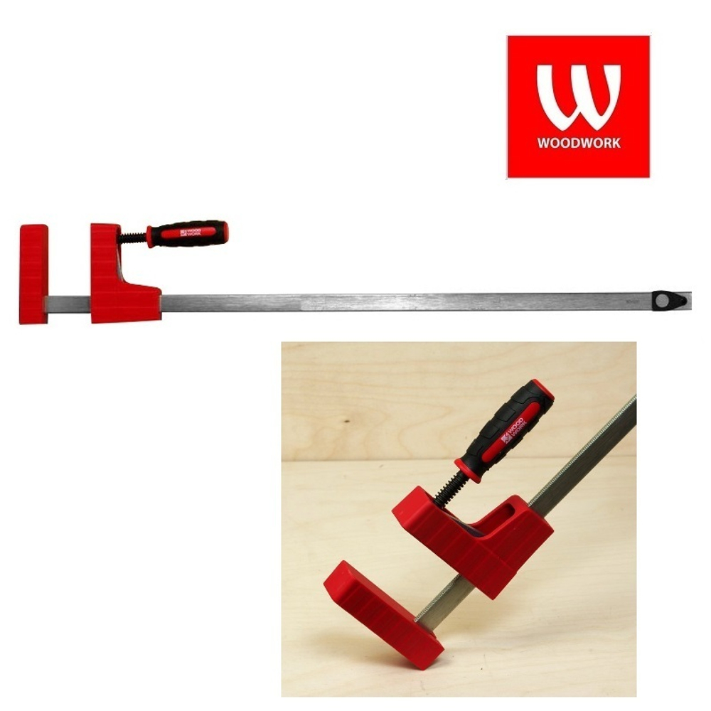 ХИТ! Струбцина параллельная WOODWORK 600 х 80  Усилие прижима до 150 кг PCL-6080