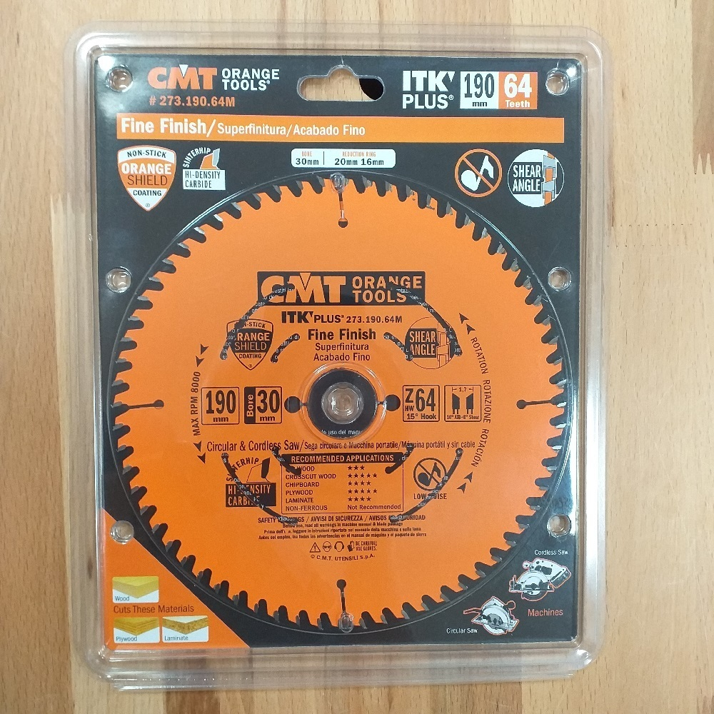 ХИТ! Пильный диск 190 x 30 +20 +16 x 1,7 / 1,1 15гр 10гр ATB + 8гр SHEAR Z64 универсальный CMT 273.190.64M