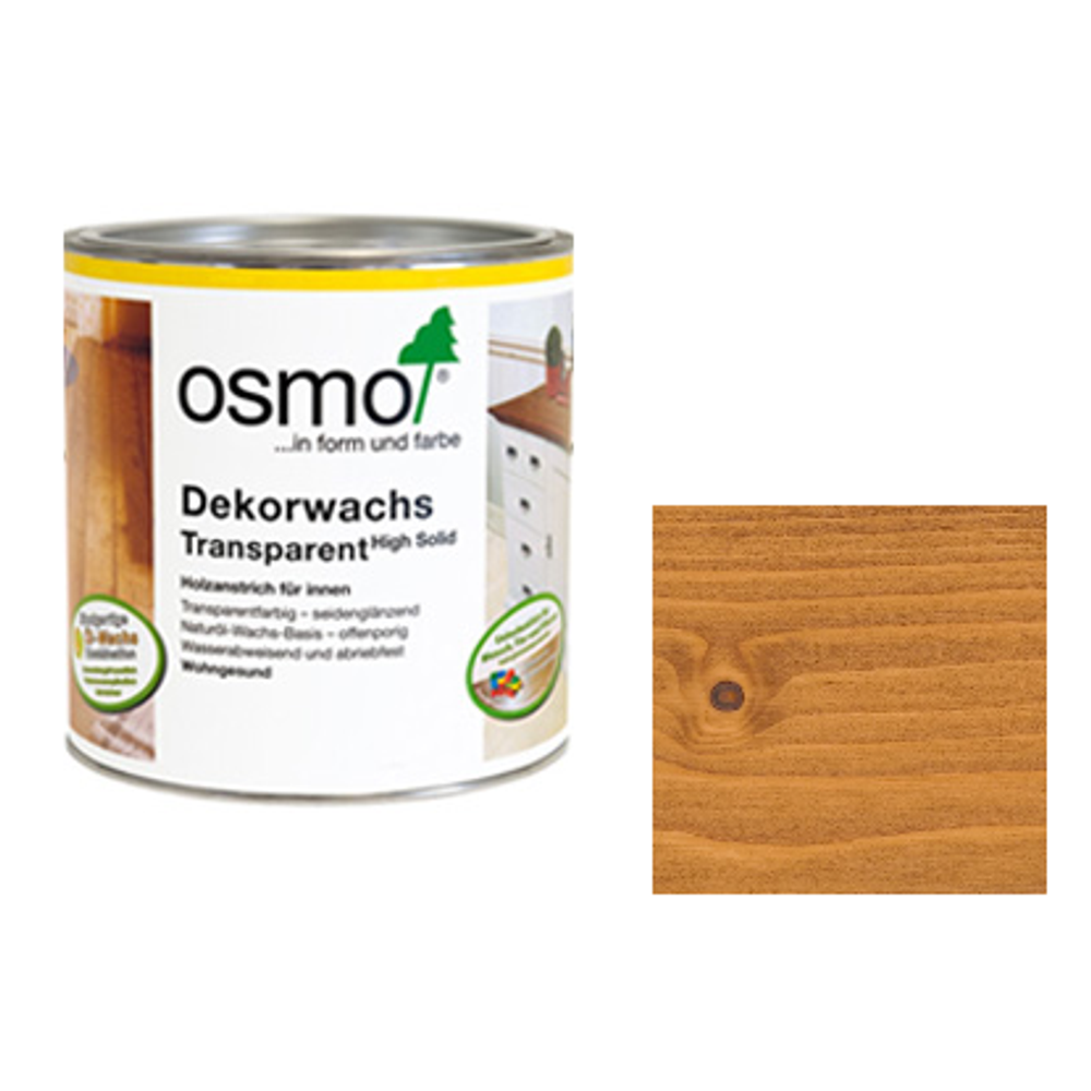 Новинка! Прозрачная краска на основе цветных масел и воска Osmo Dekorwachs Transparent 3123 Клен 0,22 л для внутренних работ 10100093_2