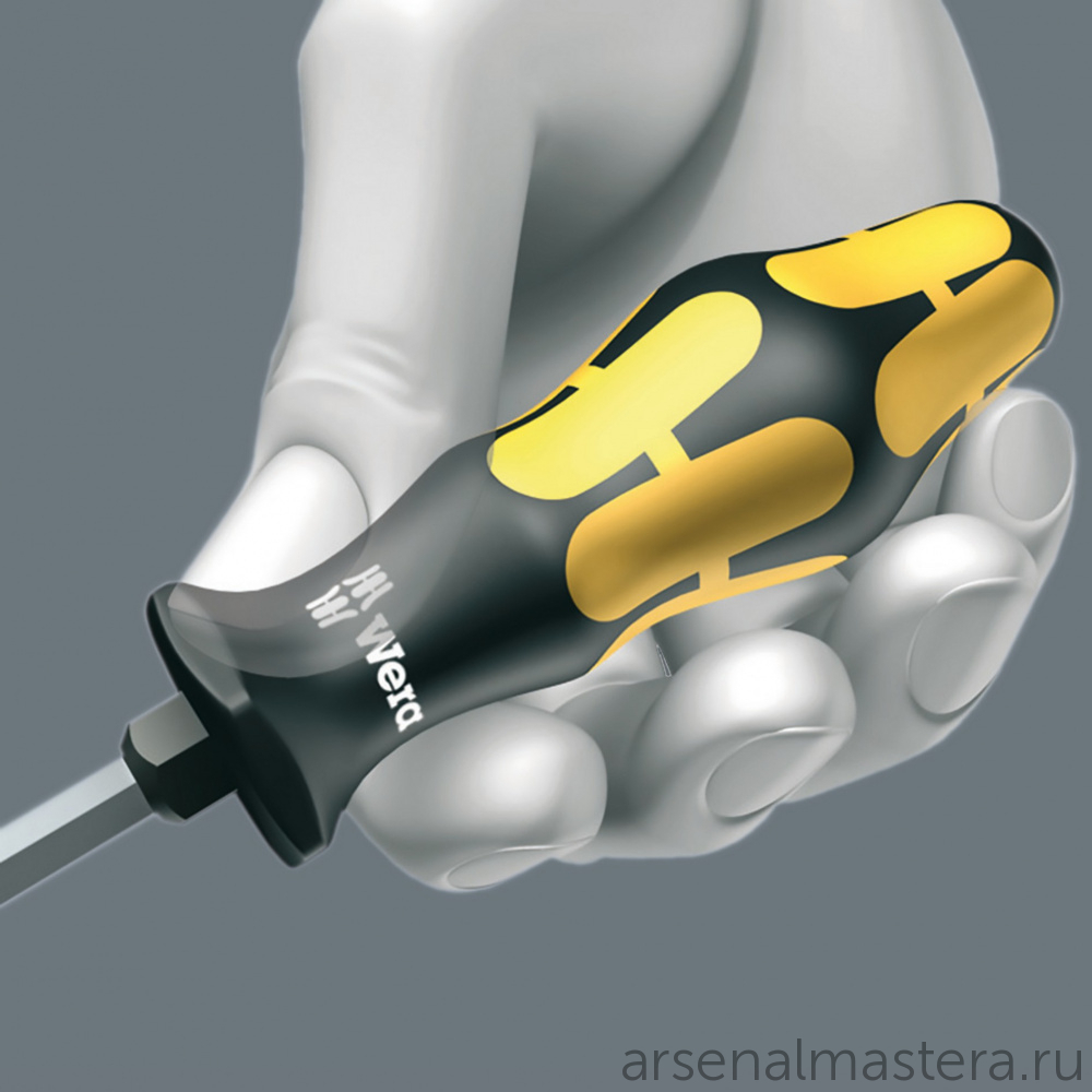 АКЦИЯ 2025 ХИТ! Набор 6 предметов ОТВЕРТКИ силовые с подставкой, PH 1 x 80 / 2 x 100, SL 0.6 x 3.5 x 80 / 0.8 x 4.5 x 90 / 1 x 5.5 x 100 932/6 018282 WERA WE-018282