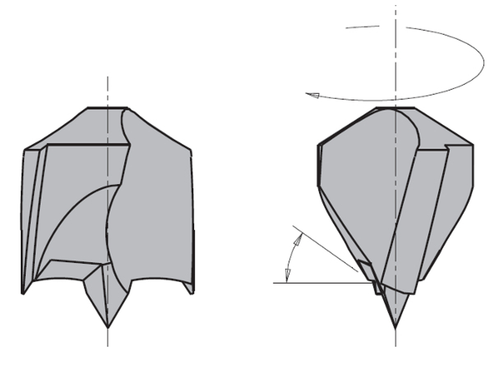 Сверло HW для присадочного станка 8 x 30 x 57,5 Z=2+2 S=10x20 LH CMT 308.080.12