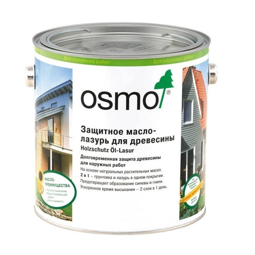 Защитное масло - лазурь для древесины для наружных работ OSMO 907 Серый кварц 0,75 л Holzschutz Ol-Lasur 12100284