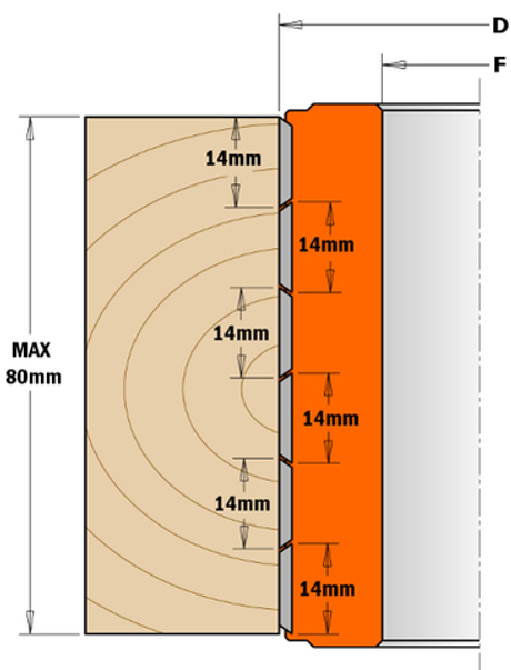 Фреза фуговальная F30 D 62 x 80 насадная (алюм.) смен. ножи HM (кейс) CMT  694.019.30