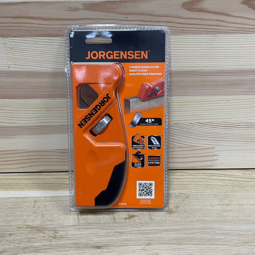 Рубанок кромочный по дереву нож с заточкой 45 градусов 200 мм PONY JORGENSEN 70740