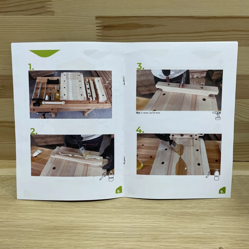 Новинка! Чешский верстак PINIE HeavyDuty накладной столярный деревянный 620 х 350 х 85 мм, столешница из массива бука 40 мм, 1 тиски York, 8 отверстий 20 мм под фиксаторы WT3D20