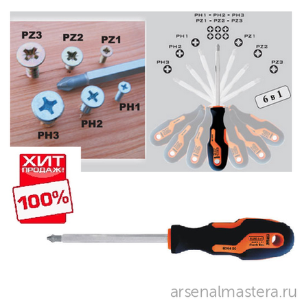 ЛЕТОМ НИЖЕ ХИТ! Универсальная отвертка NAREX S Line Profi PH1, PH2, PH3/PZ1, PZ2, PZ3 l(100) 836400
