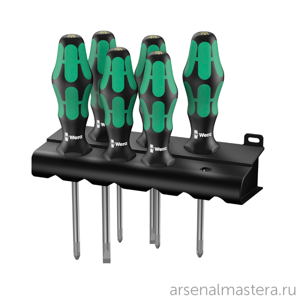 РАСПРОДАЖА ХИТ! Набор 6 предметов ОТВЕРТКИ Kraftform Plus Lasertip 335/350/355/6 на подставке WERA WE-105622
