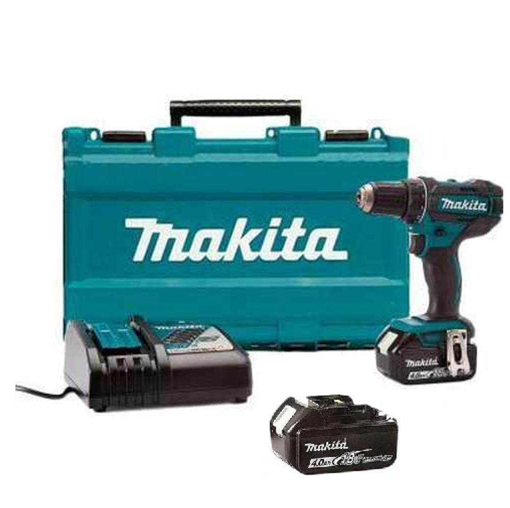 Новинка! КОМПЛЕКТ: Аккумуляторная дрель - шуруповерт Makita XPT 18 В, ДВА Аккумулятора 4 А·ч, Зарядное устройство, Кейс, Max D сверления металл 13 мм, дерево 38 мм DDF482RME