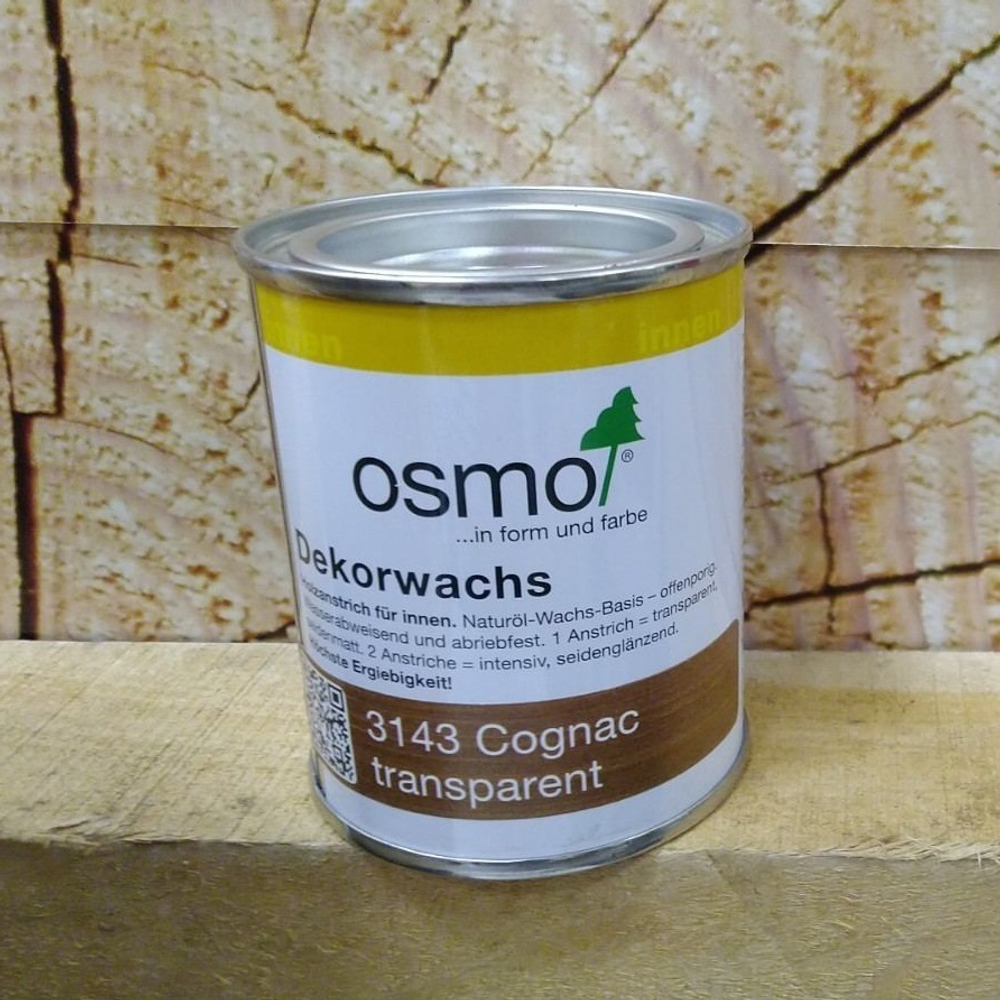 ХИТ! Цветное масло OSMO 3143 Коньяк 0,125 л Dekorwachs Transparent Tone для внутренних работ Osmo-3143-0,125 10100270