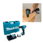 Новинка! КОМПЛЕКТ: Аккумуляторная дрель - шуруповерт Makita CXT 12 В, ДВА Аккумулятора 2 А·ч, Зарядное устройство, Кейс, Max D сверления металл 10 мм, дерево 28 мм DF332DWAE