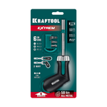Новинка! Набор Рычажная реверсивная отвертка с битами 6 шт KRAFTOOL EXTREM, PH, SL, PZ 25899