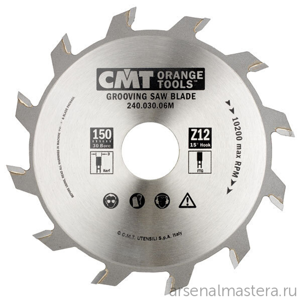 Диск пильный 150 x 30 x 6,0 / 3,0 15гр FLAT Z=12 CMT 240.060.06M
