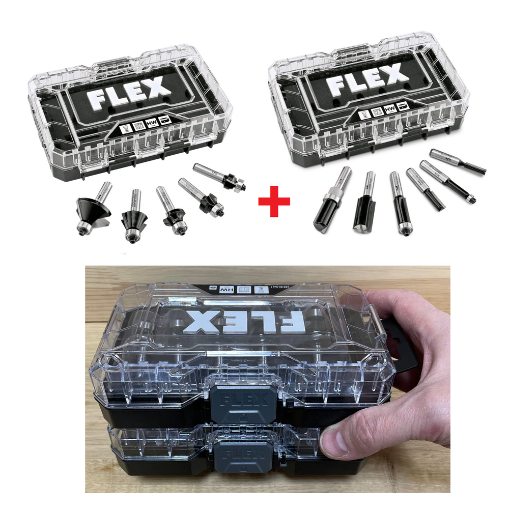 КОМПЛЕКТ Фрез Flex из 2 боксов: Кромочные фрезы 5 шт CER BIT SET1 532011 и Кромочные фрезы 6 шт. CER Bit Set2 STACK PACK 532012 N077-2AM